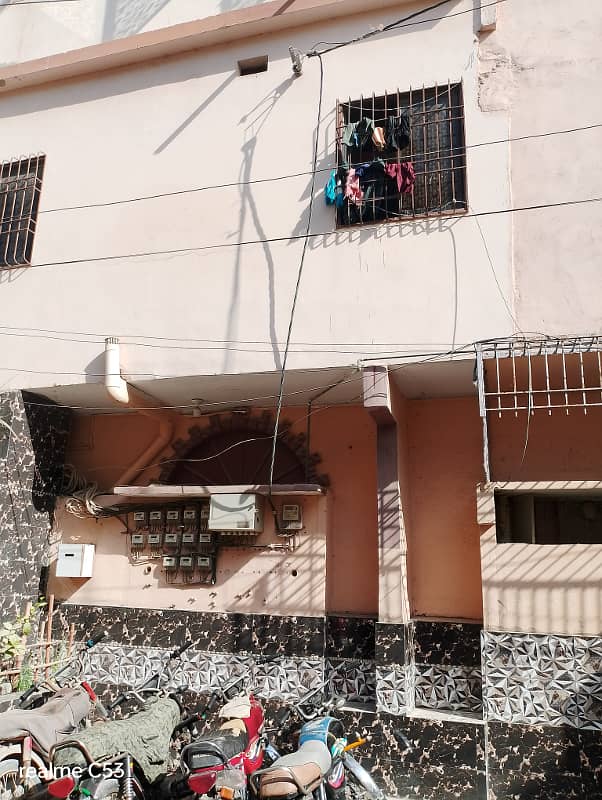Home for sale 180 SY Ground + 3 RCC Building Rafi Bungalows. Leased , West Open, Corner Rent Value 1.7 Lacs. 13 KE Meters, 3 Gas Meters, 3 Water Tanks. 9