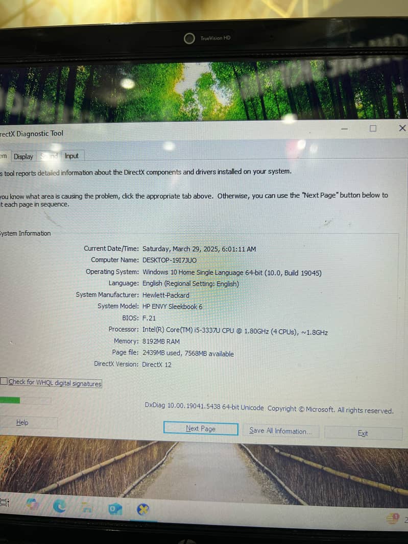 HP Envy SleekBook 6 I5 3rd Generation 3