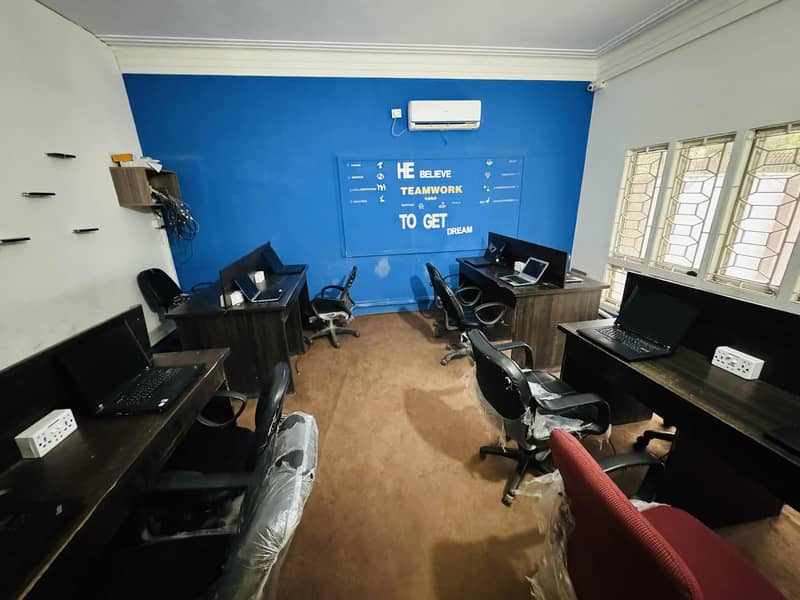 Shared office, co working space, furnished office, call center seats 3