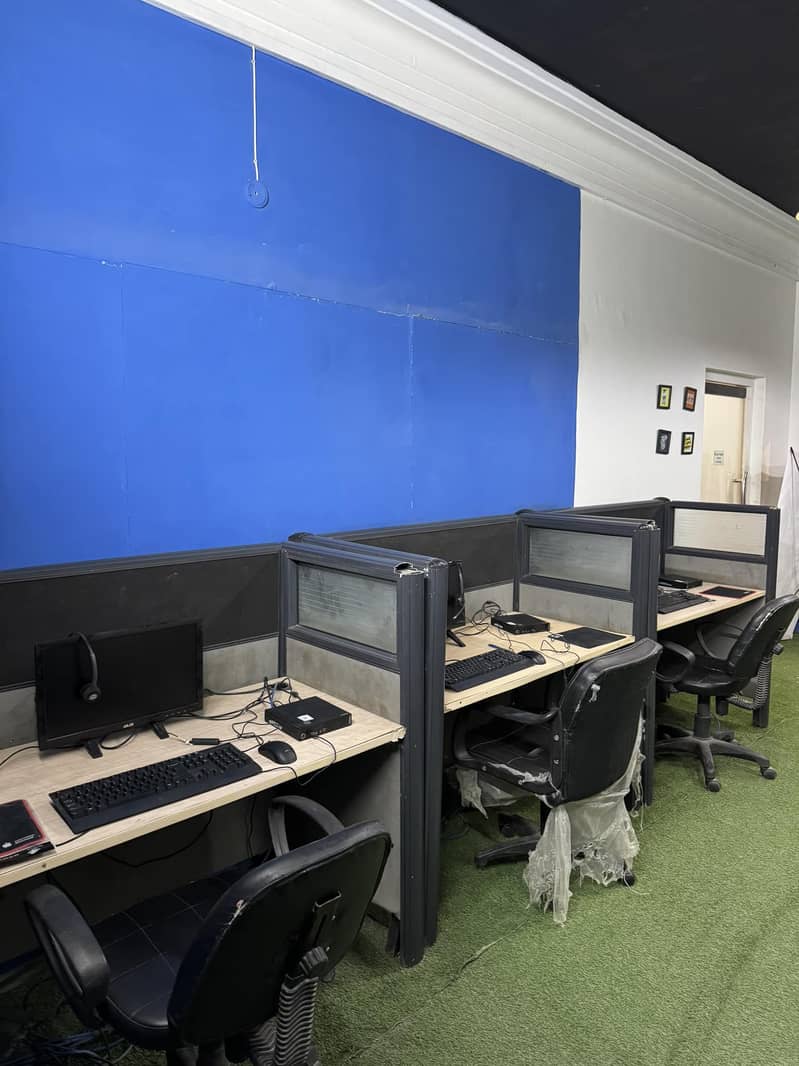 Shared office, co working space, furnished office, call center seats 8