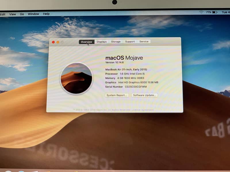 MACBOOK AIR EARLY 2015 CORE I5 PROCESSOR 4