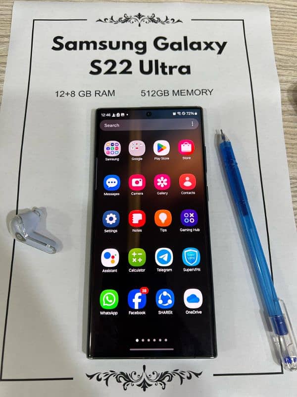 SAMSUNG GALAXY S22 ULTRA 512GB 12GB NON PTA 0