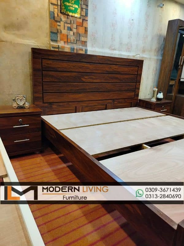 King bed 2 side tables best quality in your choice colours 1
