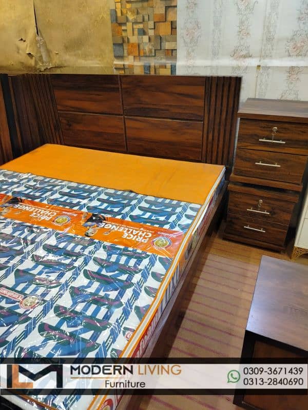 King bed 2 side tables best quality in your choice colours 5