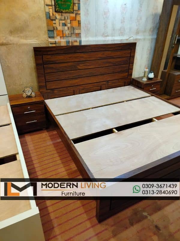 King bed 2 side tables best quality in your choice colours 9