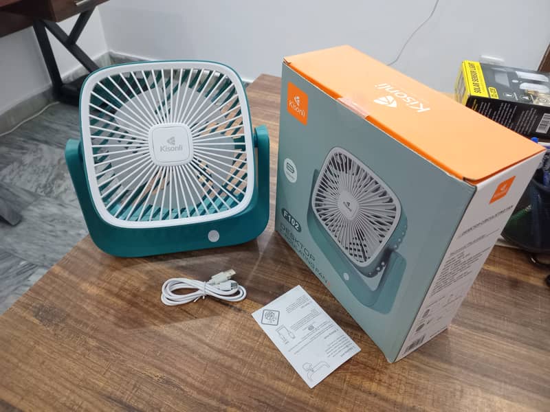 Kisonli F102 Rechargeable Fan Portable Desktop Fan 0