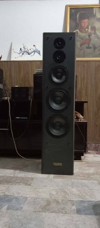 A pair of Tower speakers with twin woofers Make UK. 2