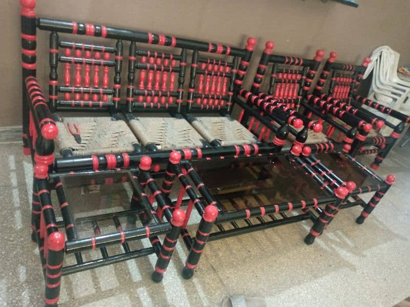 5 seater sofa set with 3 tables 2