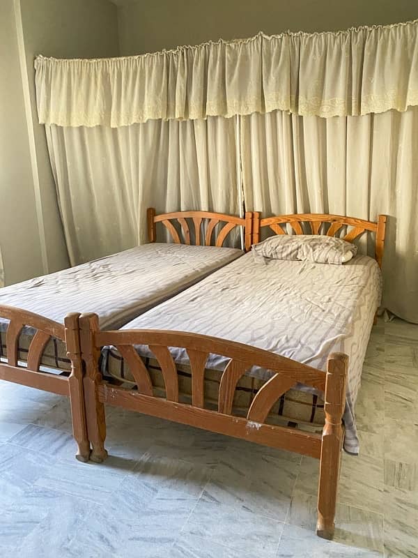 Original Diyar Wood Two Single Beds 1