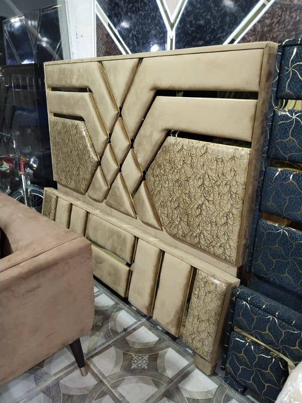 Bed set / Brand New Bed dressing and side tables in velvet fabric 15