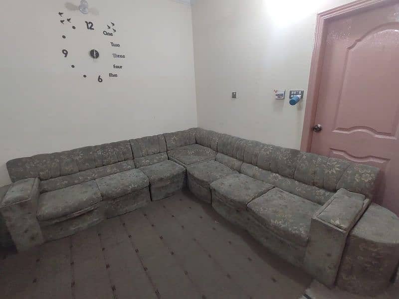 L shaped sofa set 7 seater molty foam 4