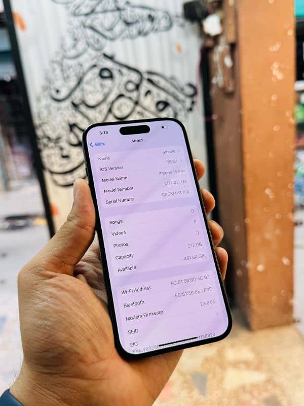 iphone 15 Pro 512GB Non PTA Full 4 Months Sim Time 7