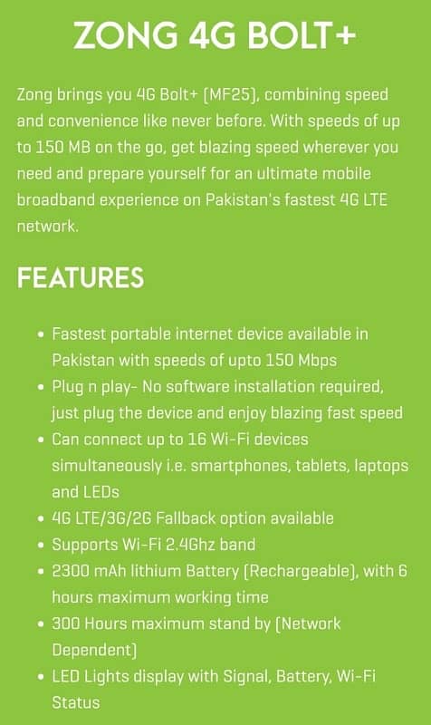 Zong 4G Fastest Internet Portable Device with Accessories & Warranty 3