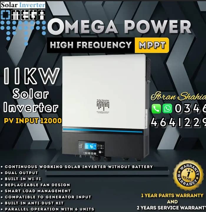 11KW Hybrid Solar Inverter | Single Phase | Omega Power 1