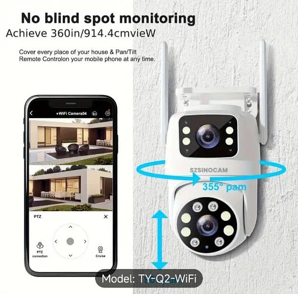 SZSINOCAM Wireless Security Camera with Dual Lens 3
