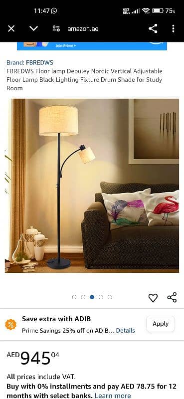 Floor Lamp Shade with Reading Light, Modern Living Room Floor Lamp i 0
