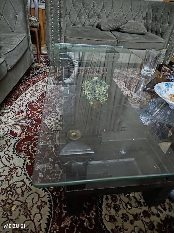 Retangle Center Table with Glass 0