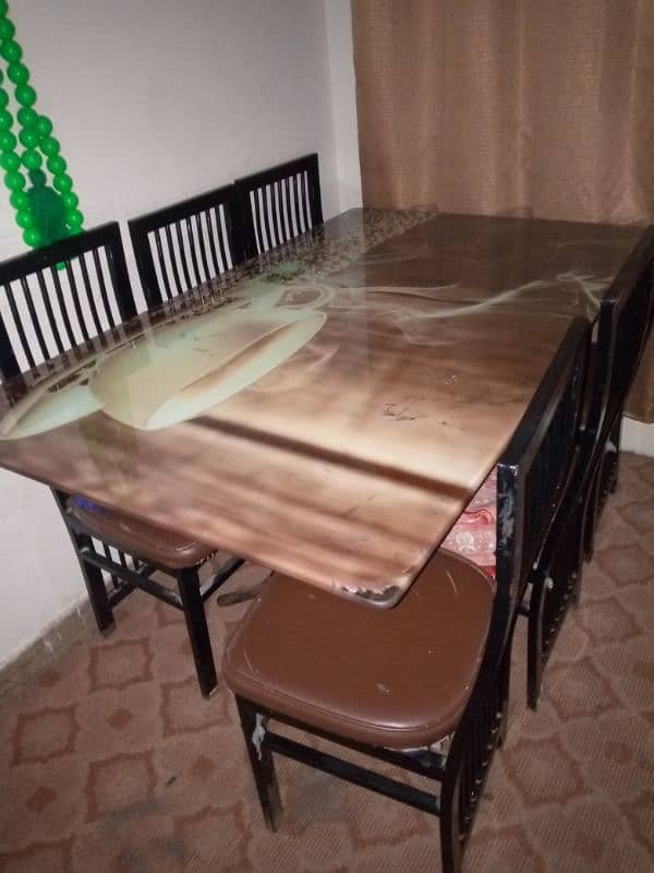 dining table 6 iron chair 1