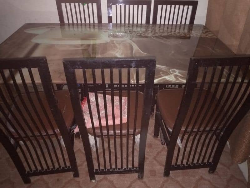 dining table 6 iron chair 2