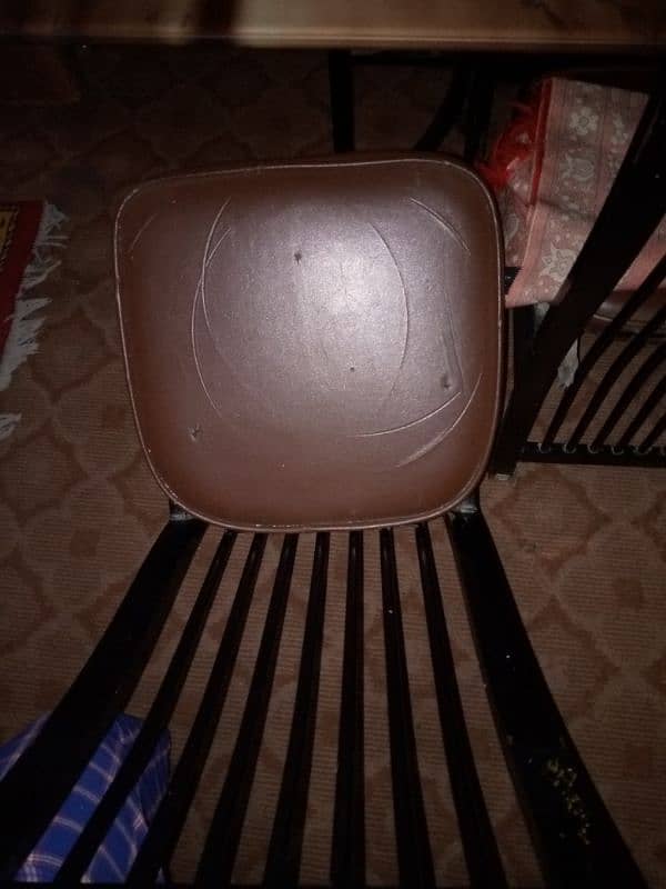 dining table 6 iron chair 4