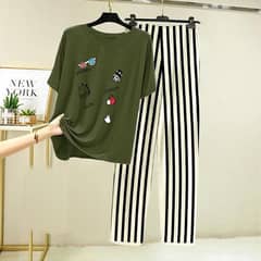 2 PCs stitched nightwaer comfortable stuff for summer with free DC