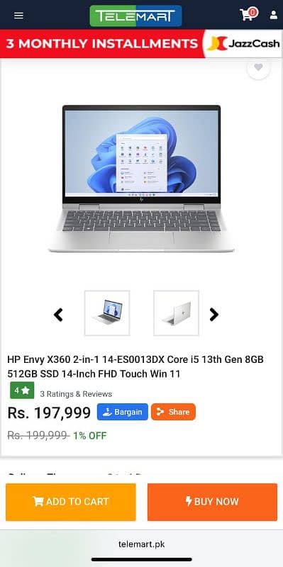 Hp envy x360 2 in 1 laptop I5 13th Gen 12