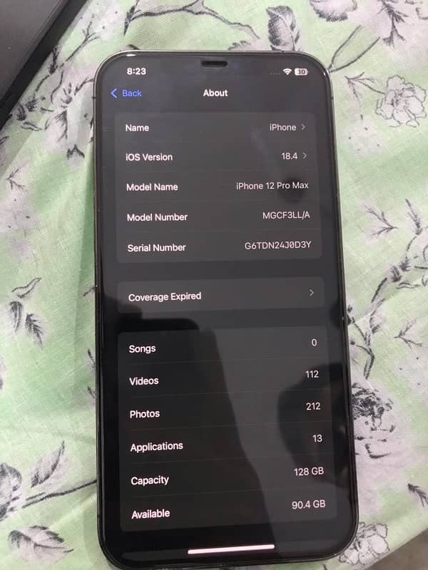 iPhone 12 Pro max,  128 ram,  jv sim lock, 0