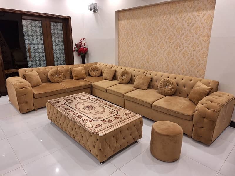 L shaped Sofa with table 2