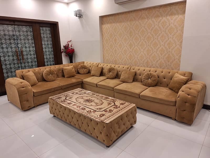 L shaped Sofa with table 4