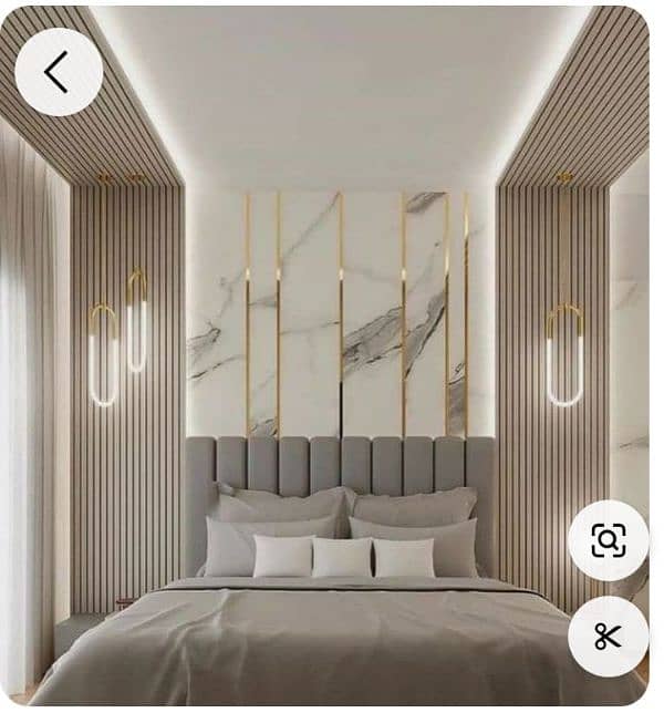 False ceiling | Wallpaper | Wall panel| Wood flooring| Vinyl Flooring. 15