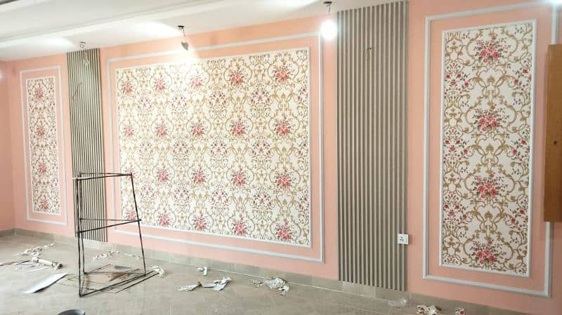 wall panels wallpapers false ceiling uv sheet PVC moulding 1