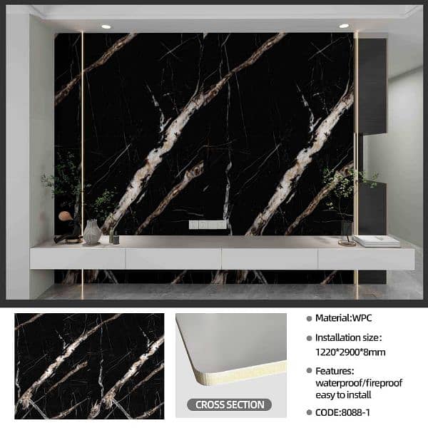 wall panels wallpapers false ceiling uv sheet PVC moulding 16