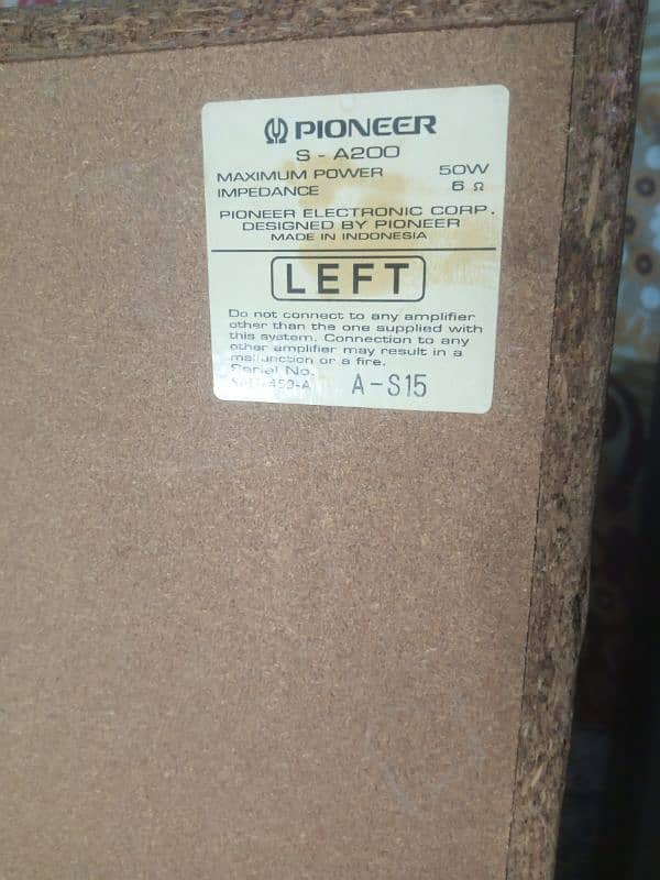 Poineer S-A200 2 way Linear power dynamic speaker system speaker 6