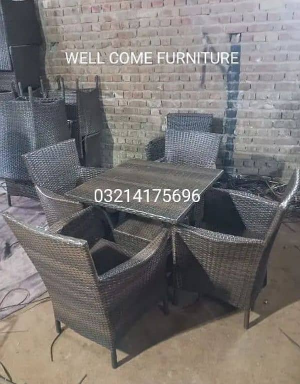 OUTDOOR GARDEN RATTAN UPVC FURNITURE SOFA SET CHAIRS TABLE UMBRELLA 4