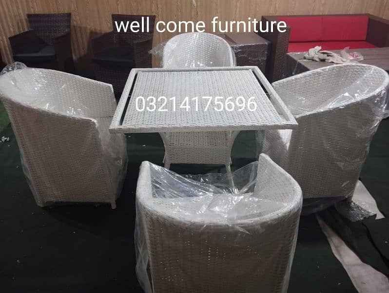 OUTDOOR GARDEN RATTAN UPVC FURNITURE SOFA SET CHAIRS TABLE UMBRELLA 6