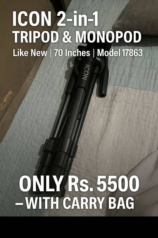ICON 2-in-1 Tripod & Monopod – 70 Inches – Like New – Model 17863 11