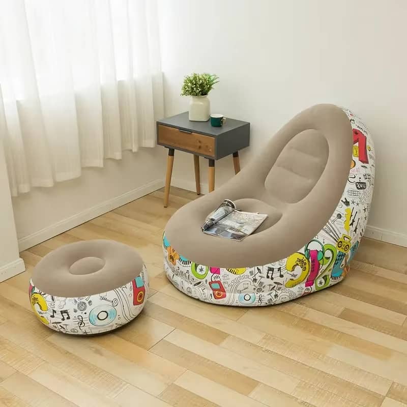 2 PC INFLATABLE SOFA SET, HIGH QUALITY, DURABLE PVC MATERIAL 0