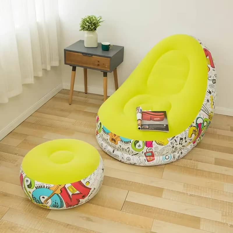 2 PC INFLATABLE SOFA SET, HIGH QUALITY, DURABLE PVC MATERIAL 1