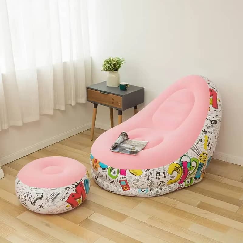 2 PC INFLATABLE SOFA SET, HIGH QUALITY, DURABLE PVC MATERIAL 2