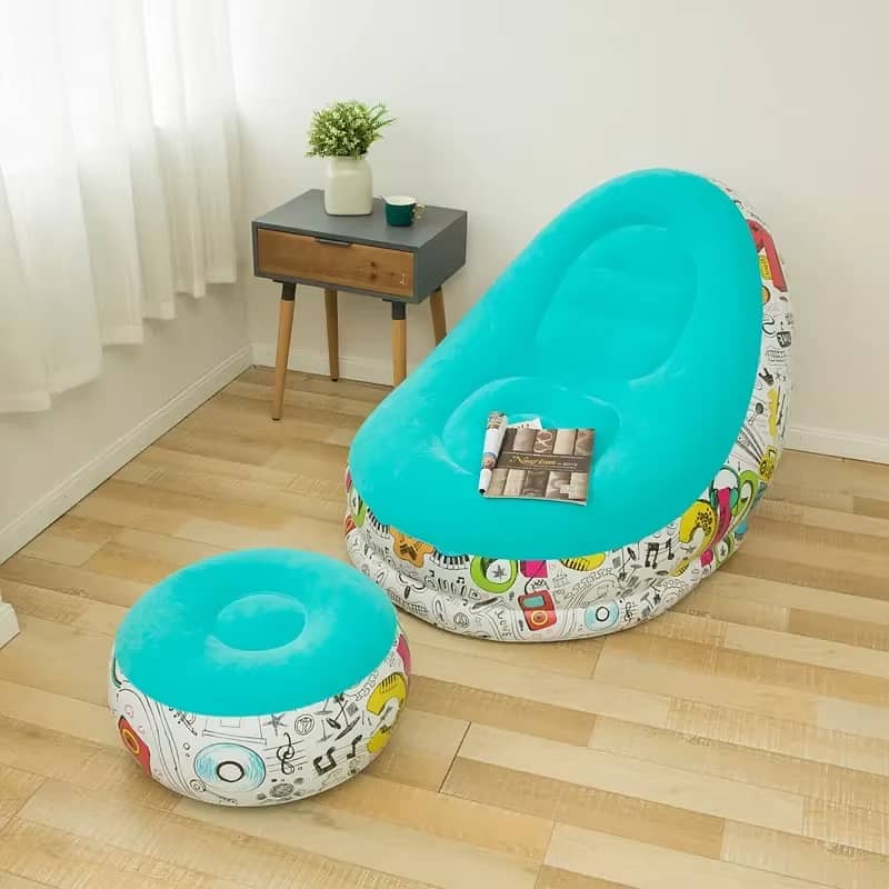 2 PC INFLATABLE SOFA SET, HIGH QUALITY, DURABLE PVC MATERIAL 3