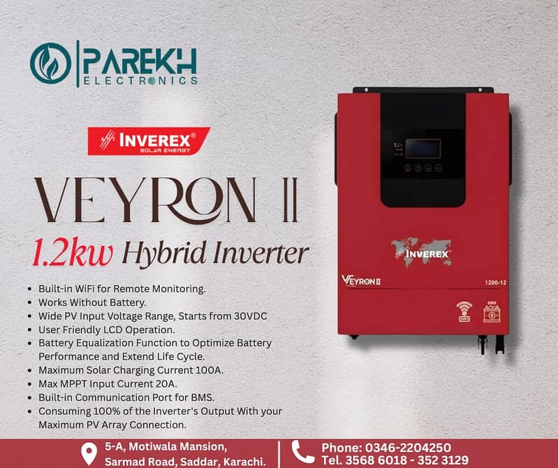 Hybrid Solar Inverter | Veyron Inverters | 1.2 Kw Inverter For Sale 0