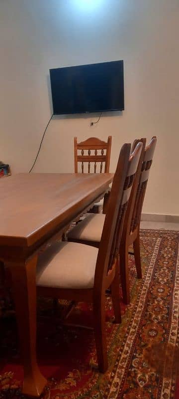 pure wood Dinning table with six chairs 1