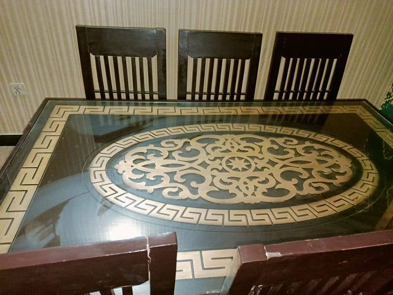 dining table with 6 chairs available 4
