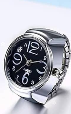 Adjustable ring watch, stainless steel