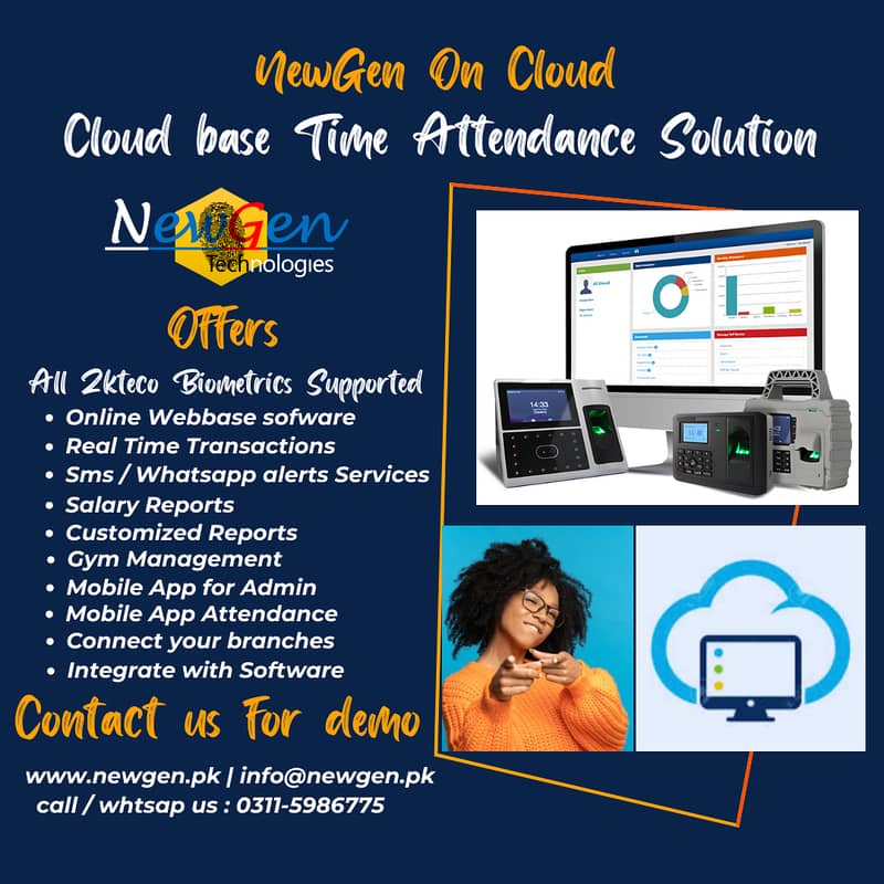Zkteco time attendance Software on Cloud with mobile app | Biotime 0