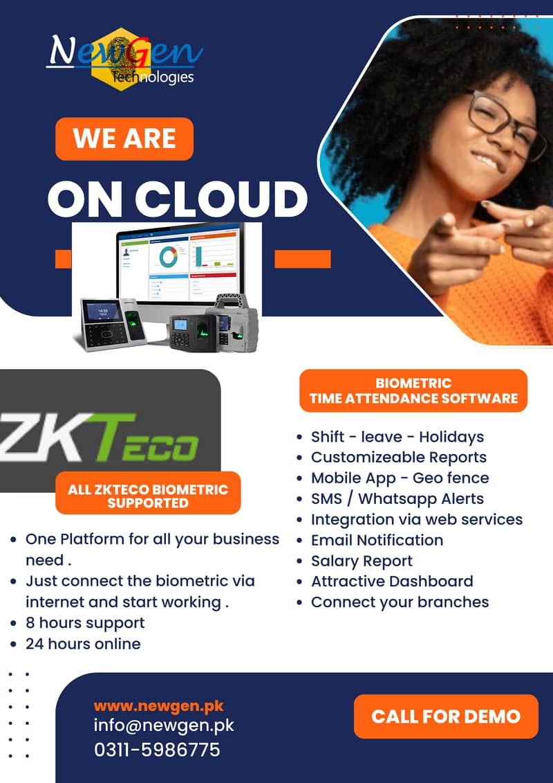 Zkteco time attendance Software on Cloud with mobile app | Biotime 1