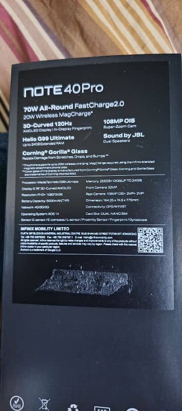 Infinix note 40 pro 12+12/256 2 months used only 8