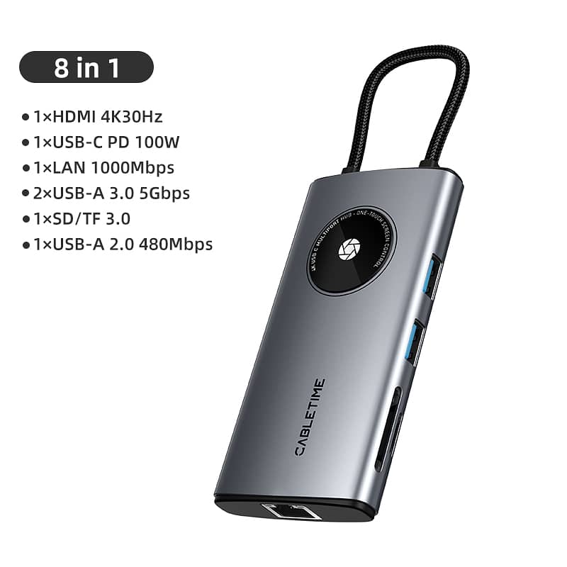 CABLE TIME 8-IN-1 USB C HUB 0