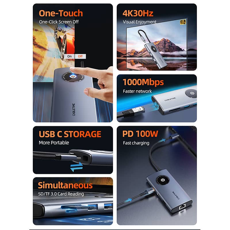 CABLE TIME 8-IN-1 USB C HUB 5