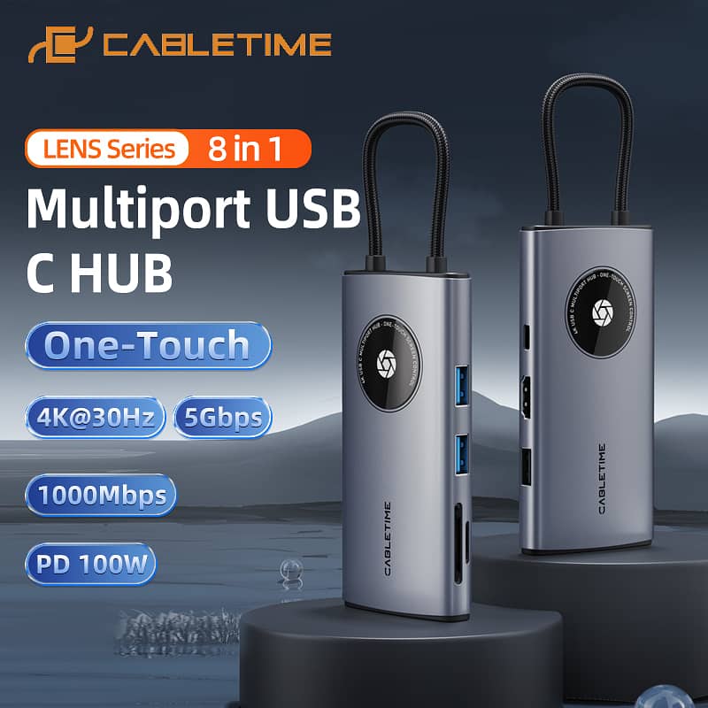 CABLE TIME 8-IN-1 USB C HUB 8